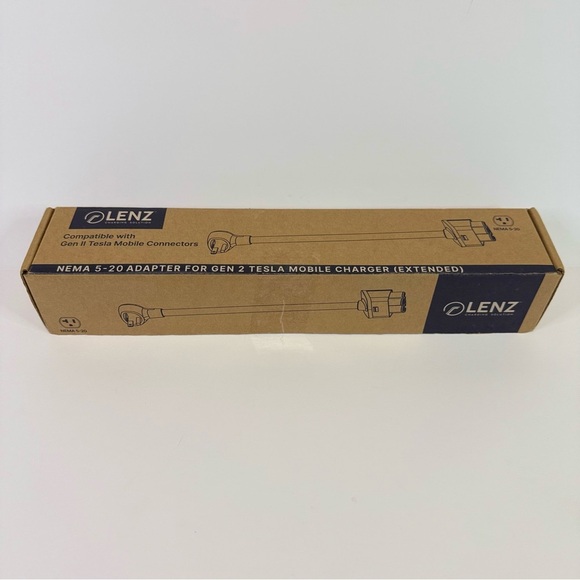 LENZ NEMA 5-20 Adapter  Gen II Tesla Mobile Connector Extended With Heat Sensor - Picture 1 of 8
